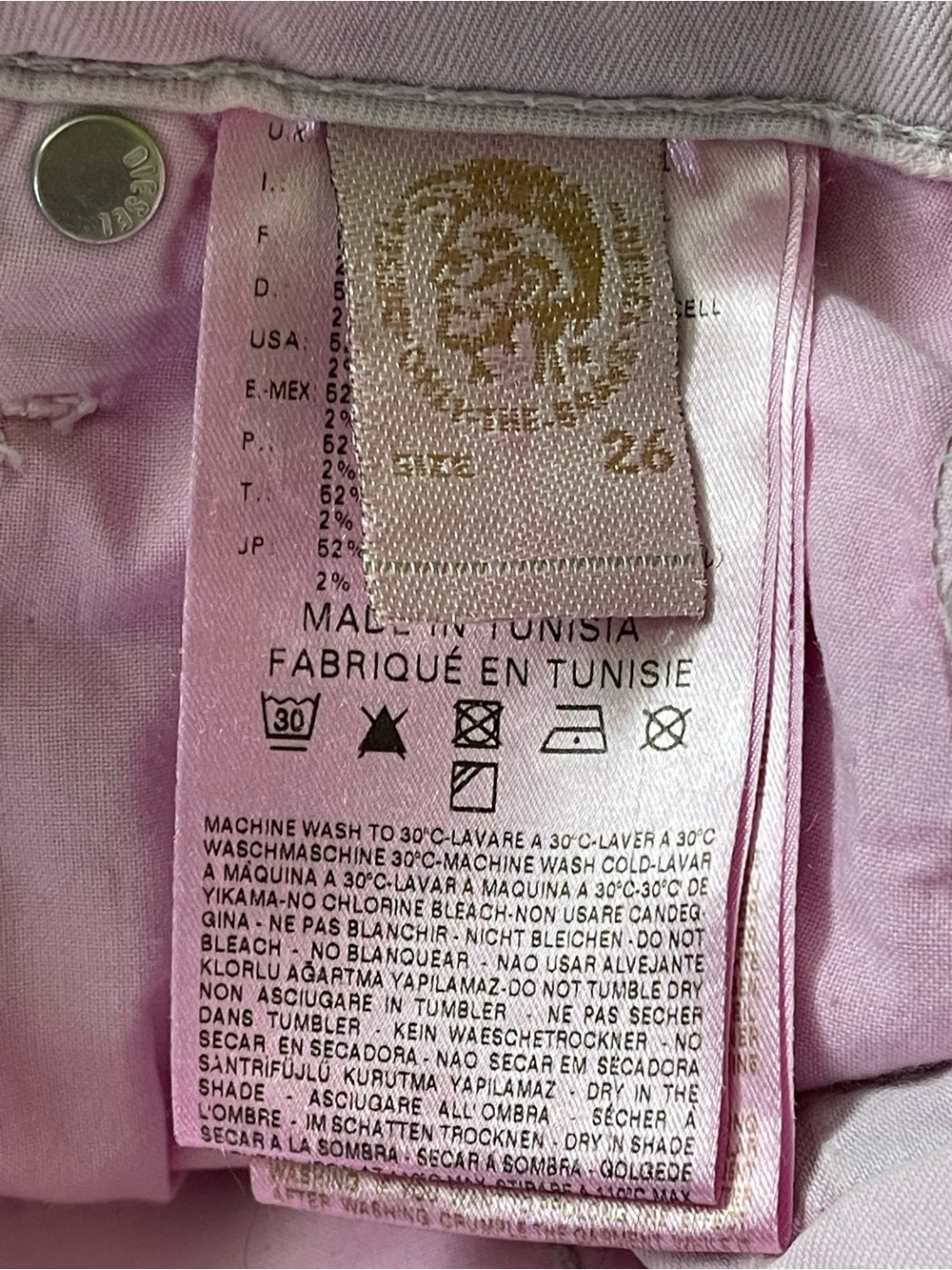 Diesel Fayza JoggJeans Pink Boyfriend Tapered Jeans Pants W26 - Picture 14 of 15